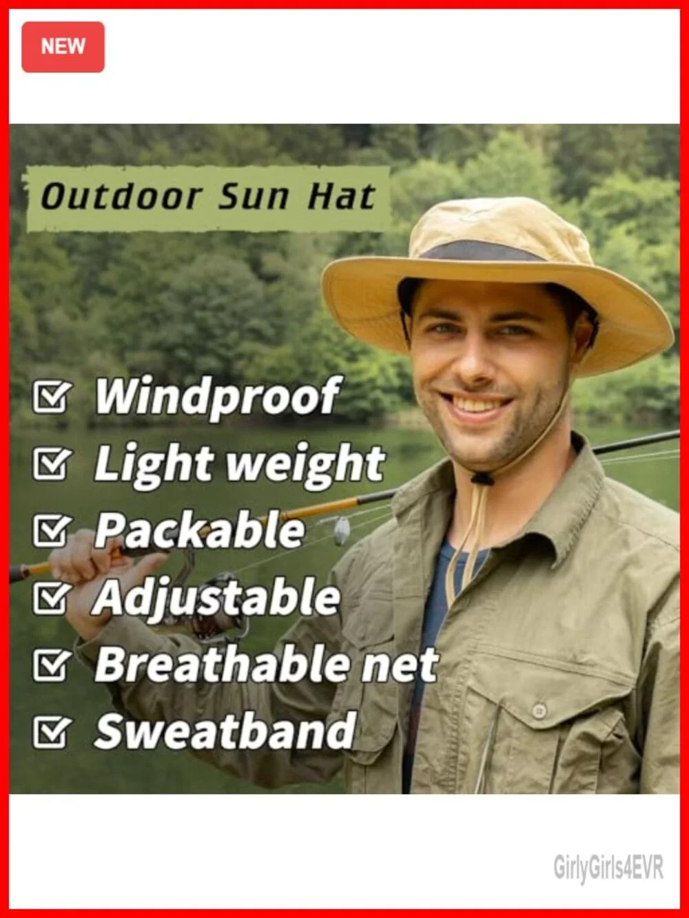 UPF 50+ Waterproof Wide Brim Bucket Sun Hat for Big Head Adjustable Packable